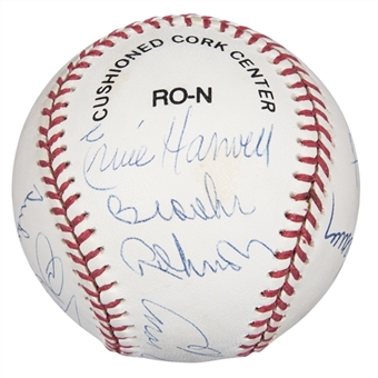 Hall of Famers Multi Signed ONL Coleman Baseball With 9 Signatures (Beckett)
